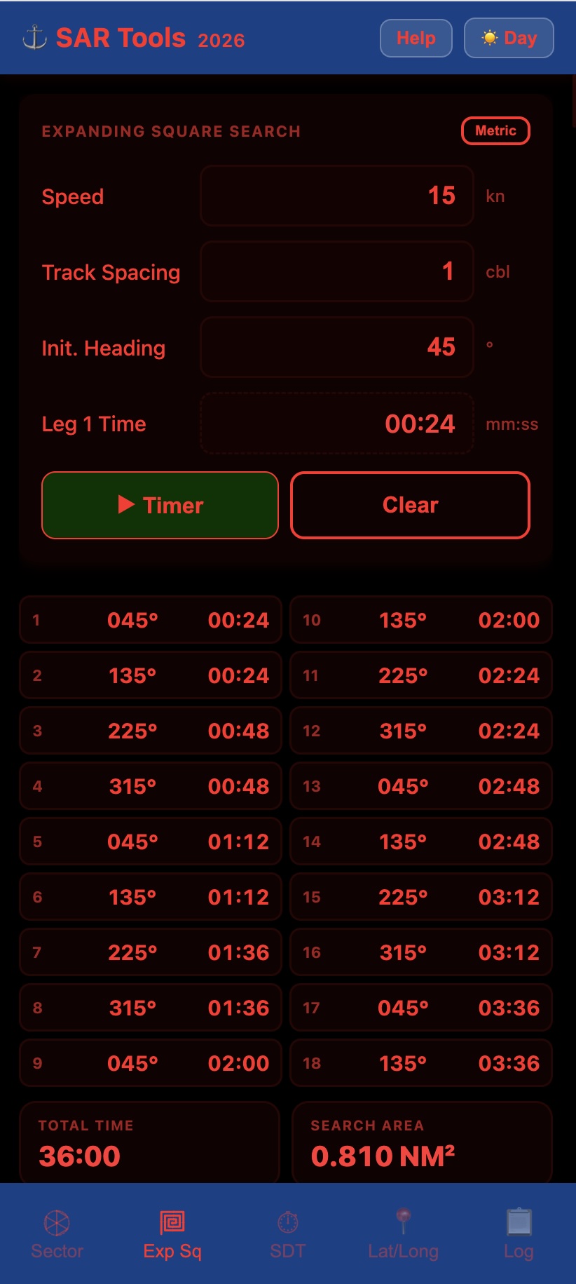SAR Tools expanding search screenshot