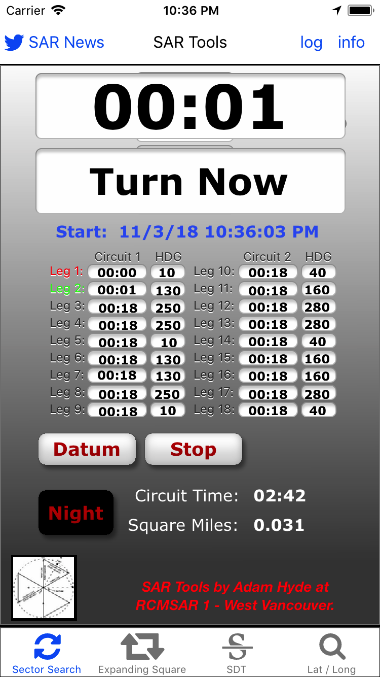SAR Tools app on iPhone